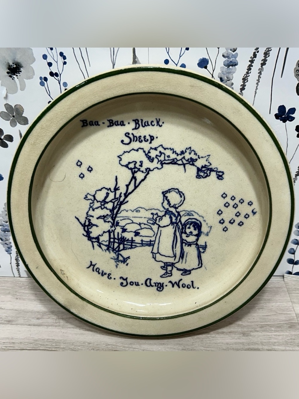 Royal Doulton Baa Baa Black Sheep Antique Nursery Rhyme Baby Dish